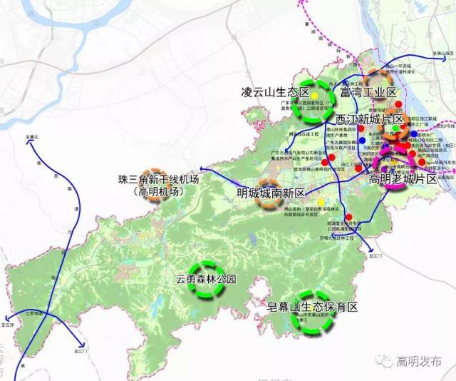 该机场的选址 已基本确定为 佛山市高明区更合镇一带 目前正在考虑的