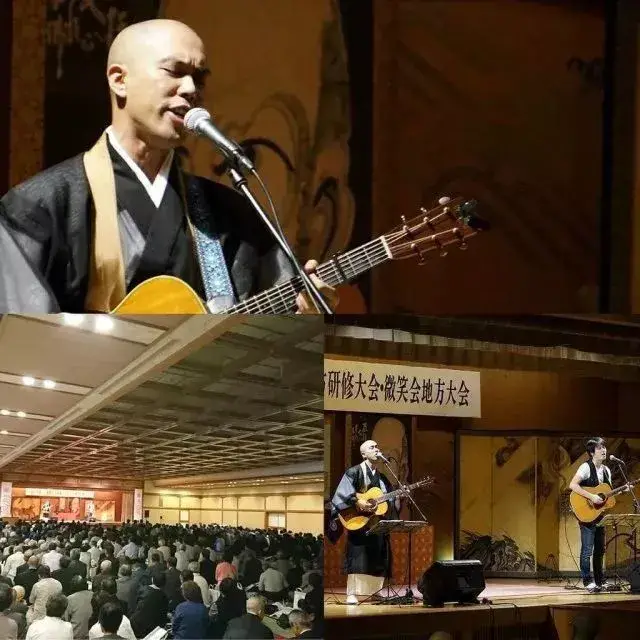 主唱兼吉他手,就是一个名叫药师寺宽邦的僧侣.