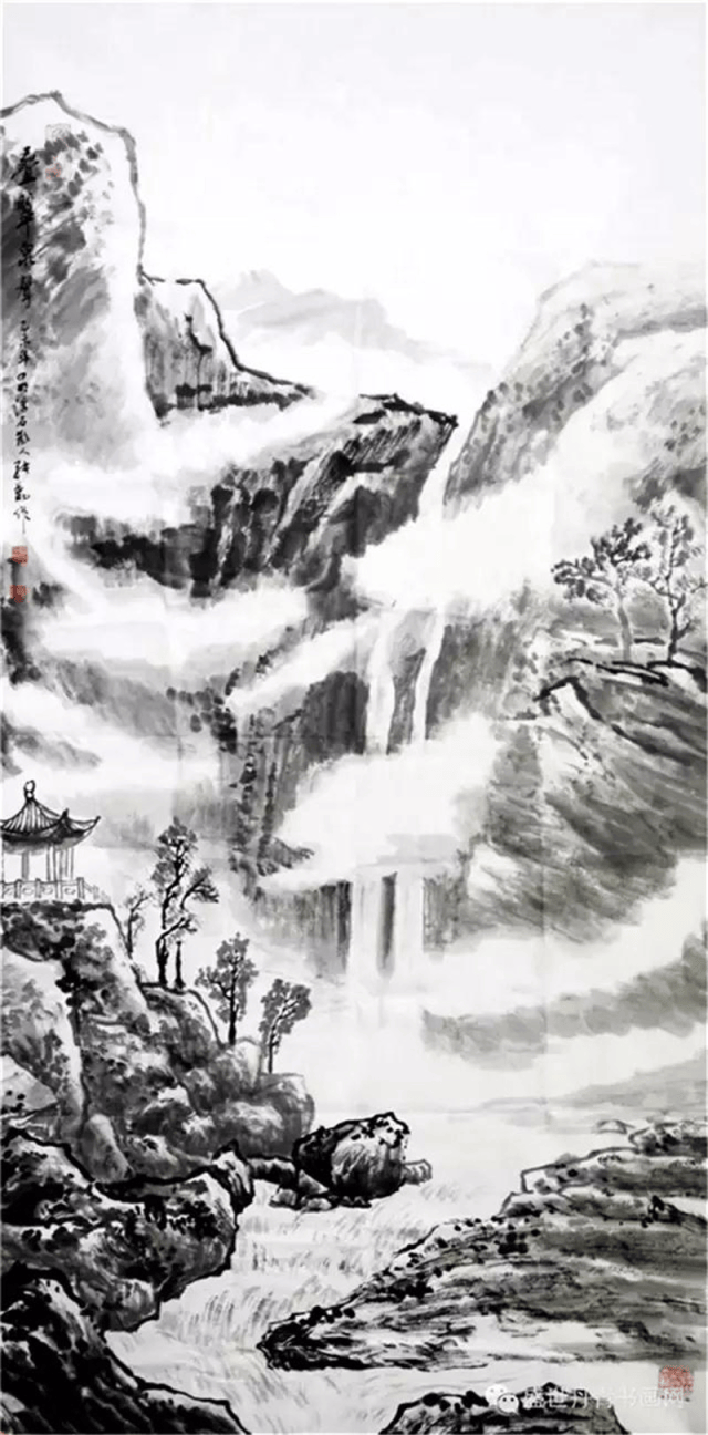 "党旗飘飘"迎七一:著名画家张勤山水画艺术