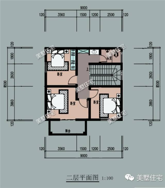 9x8米三层别墅,6室3卫,精致实用,小户型也可以美美的