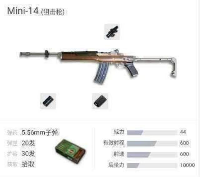 吃鸡使用5.56子弹最强的四把枪 mini14上榜,第一把开四倍都不用压枪!
