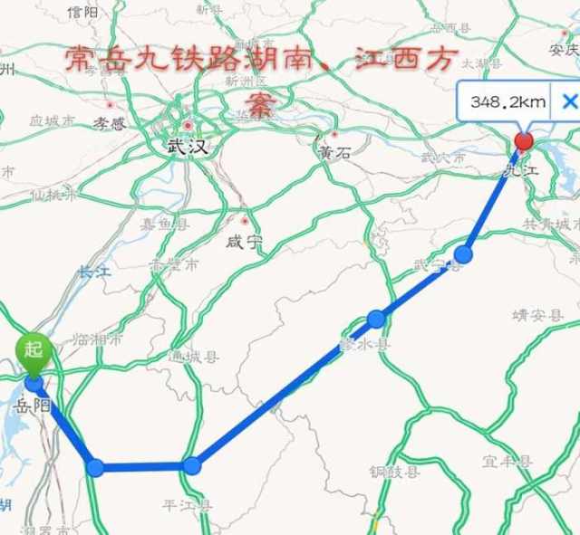 常岳九铁路岳阳一家独大,湖北通城被排挤出局