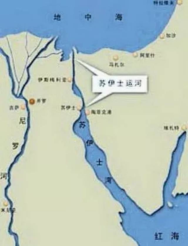 运河北起塞得港南至苏伊士城,长190千米,在塞得港北面掘道入地中海至图片