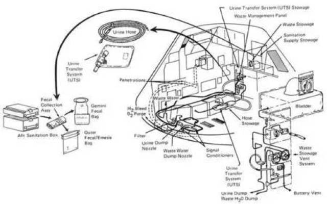 早期的宇航员在太空舱里都是用袋子解决大小便问题的.