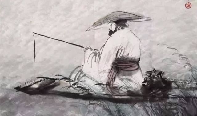 (唐)柳宗元《江雪 蓬头稚子学垂纶,侧坐莓苔草映身.