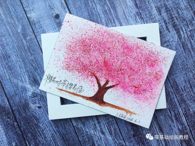 零基础绘画教程-水彩《樱花时节樱花雨》