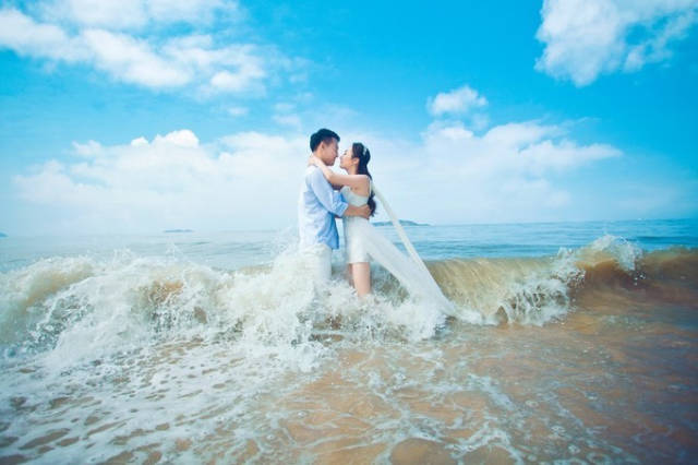 海浪变婚纱_海浪简笔画