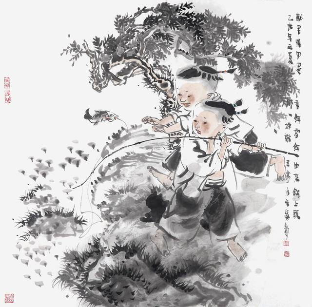 王家训笔意,诗画童年