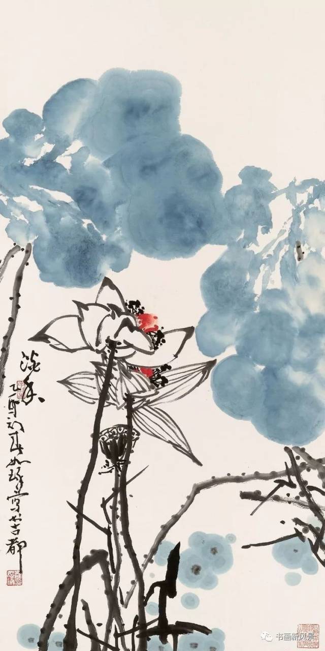 崔如琢 荷花小鸟