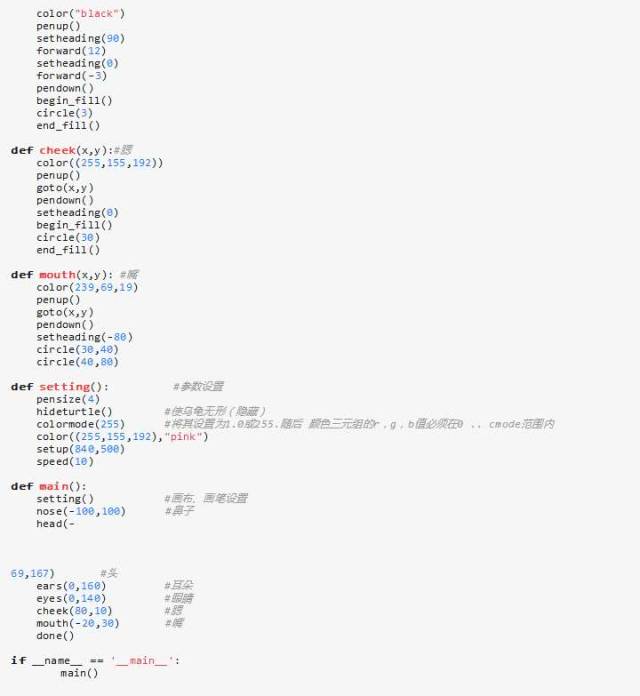 python海龟作图20秒完成小猪佩奇,附源码!
