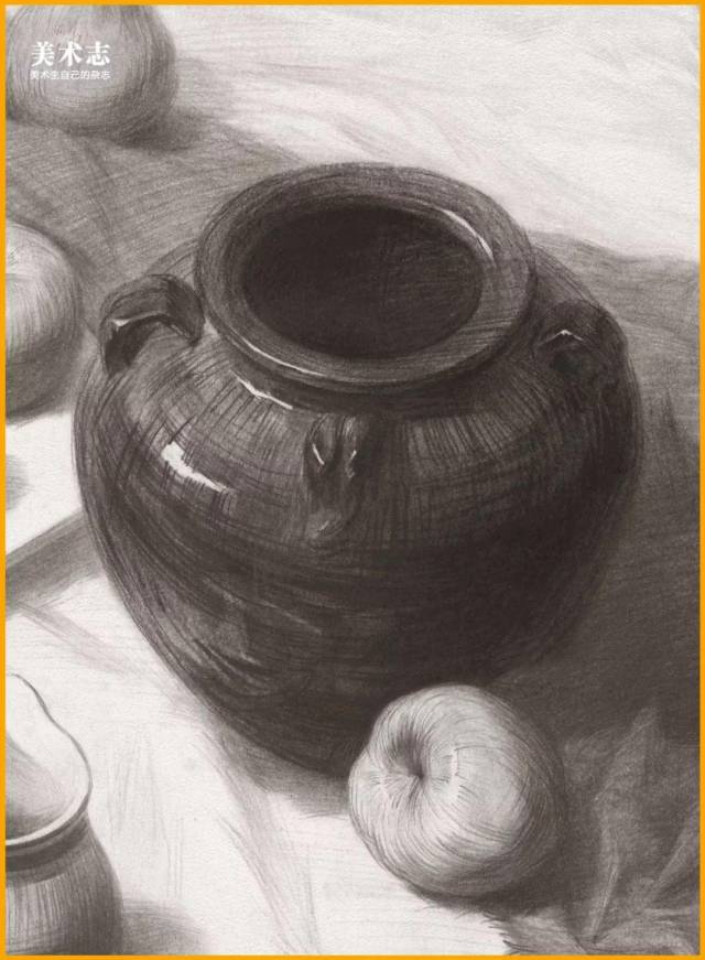 必看教程:素描中罐子的光影效果及质感处理!