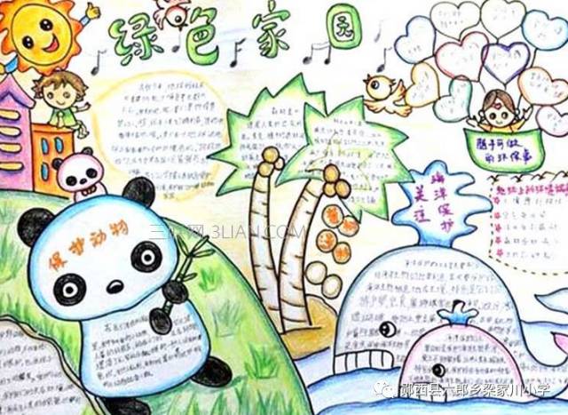 三四年级学生通过制作手抄报,绘画形式,进一步增强了环保意识.