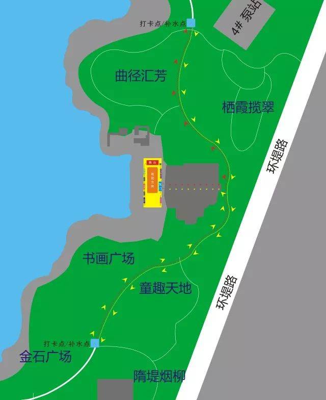 开跑地点: 开封·汴西湖东岸 路线指引图