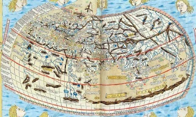 托勒密世界地图 克劳迪乌斯托勒密 1482年版本 意大利罗马