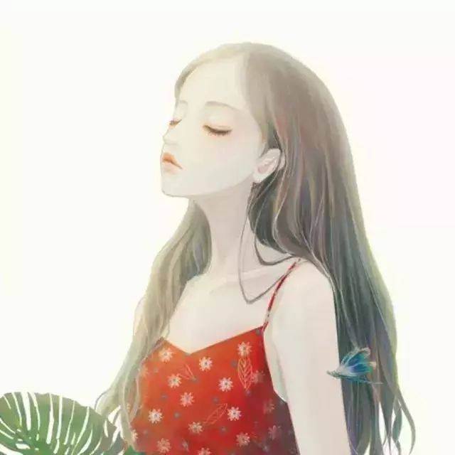 手绘女生头像黑白猫咪