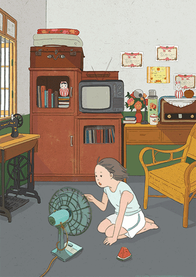 电风扇(或空调),可乐,人字拖,简直是夏天的绝配.