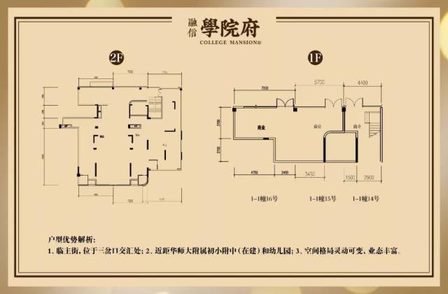 融信·学院府建筑面积约156-520m2临街现铺,再续火热之势,少量席位