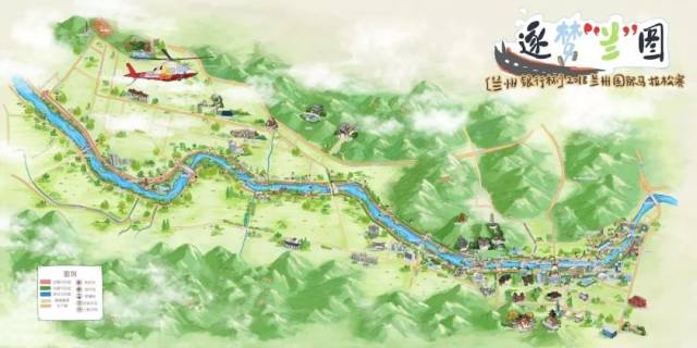 ▽ 兰马手绘地图 跑兰马,游兰州 用一场马拉松来感受兰州独特的风土