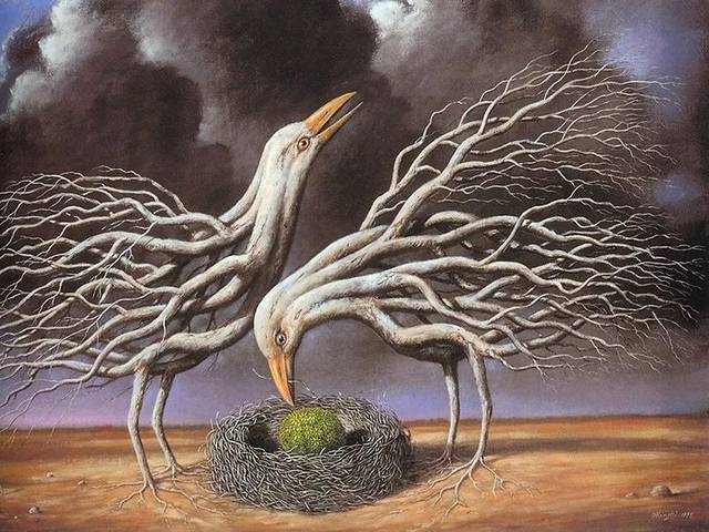 work by rafal olbinski ||《鸟》|| [波兰] 布鲁诺·舒尔茨