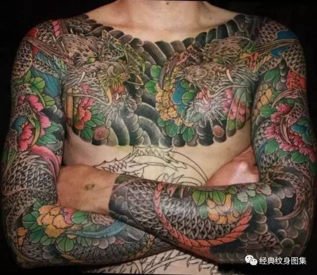 过肩龙格线纹身图案_过肩龙格线纹身图案分享展示