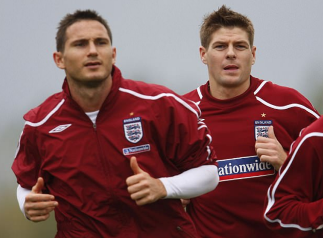 虽然杰拉德和兰帕德两人都为英格兰出场100次以上,也都打入了不少进球