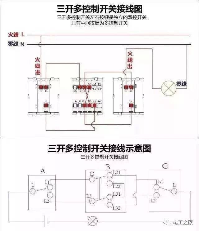 家庭装修中必备的开关类接线图,再不会接线就尴尬了!