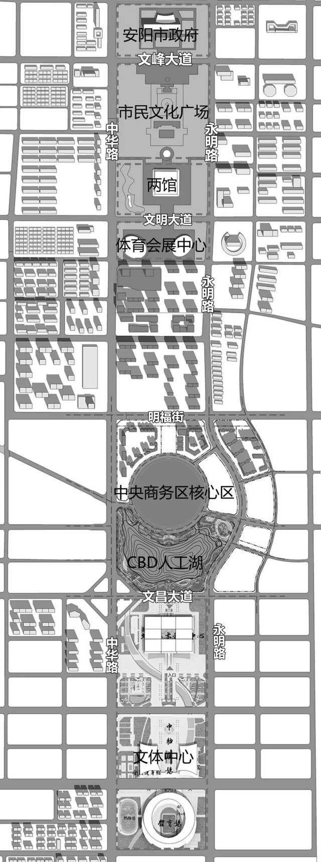 cbd核心区方案展示 ★方案一:取万金渠水,得如意金樽