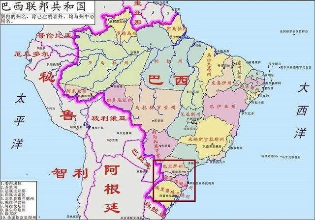 巴西在行政区划上分为26个州和1个联邦区(首都巴西利亚联邦区),州下