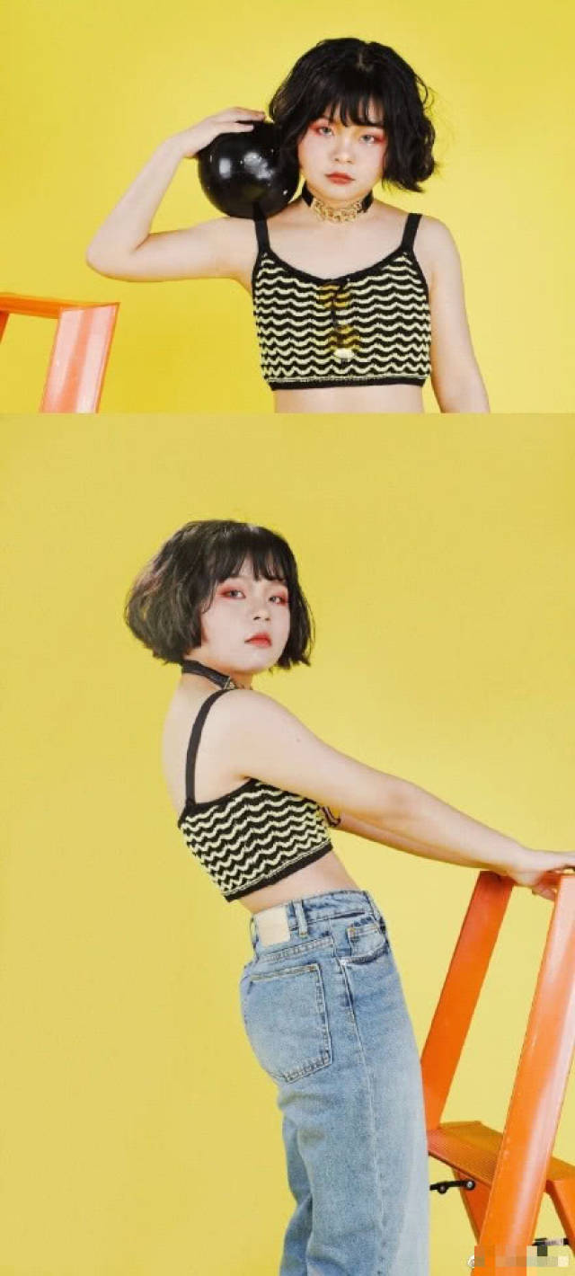 sunshine组合最新写真 cindy依然"脸大如盘 短款吊带露腰吓到大家