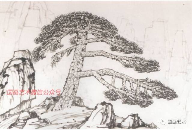 图文教程:学画青松迎客