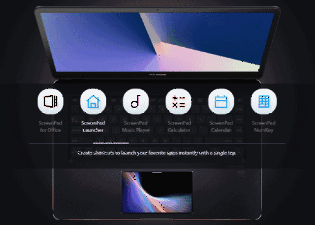 screenpad 可以显示一些系统部件,或者在不同软件显示不同的快捷按键