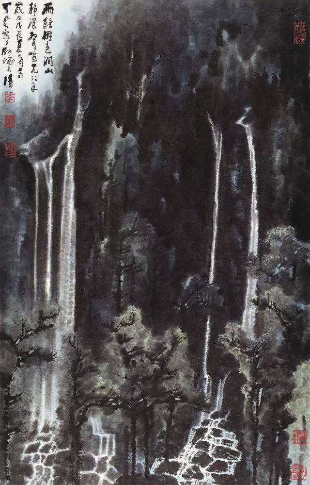李可染 山静瀑声喧 92.5cm×58.5cm 1988