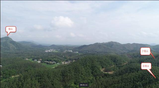 祖山,少祖山与后主山局部景