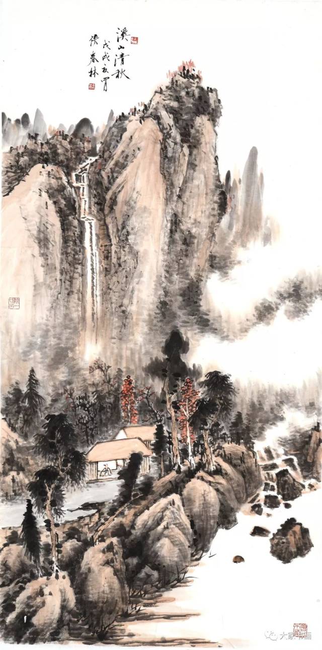 侯春林《溪山清秋》136x68cm