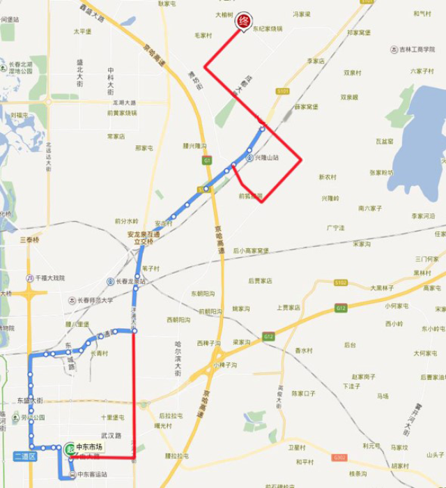 长春新辟105路,181路b线两条公交车 调整17条公交线路