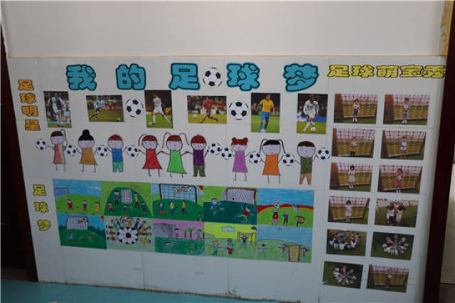 盱眙县官滩幼儿园开展2018年春季 "足球主题墙评比"活动