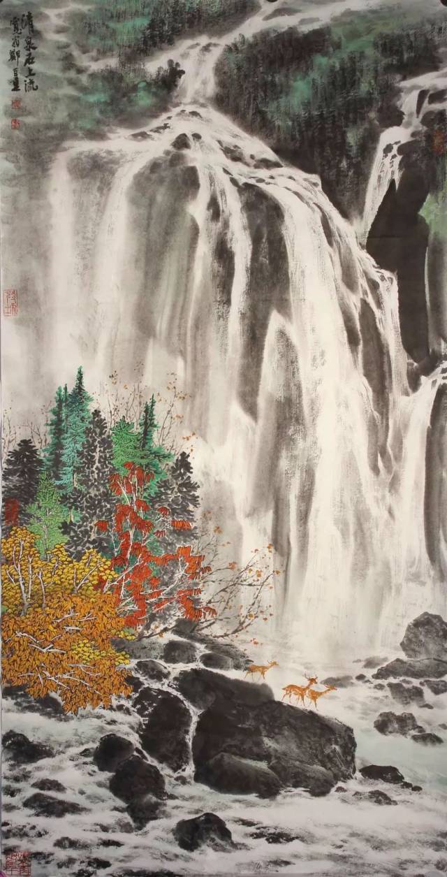 清泉石上流 136x68cm