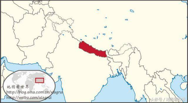 尼泊尔位置地图
