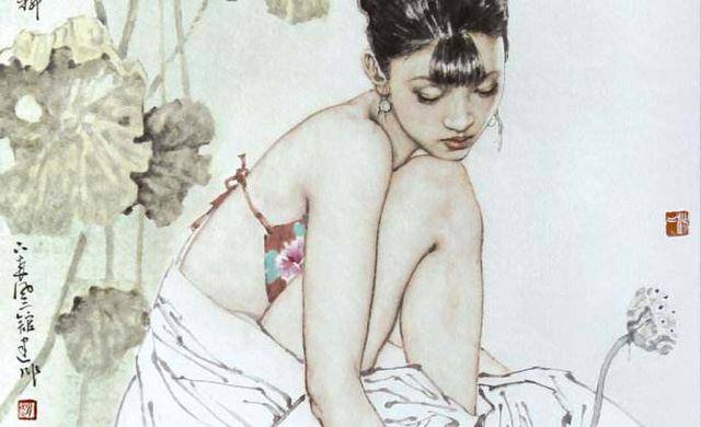 中国画的构图元素研究,宛若仙女般优美的人体国画欣赏