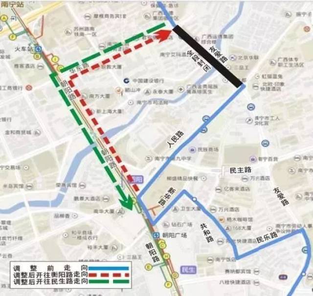 6月14日起,途经友爱路段26路,52路等17条公交线路有调整