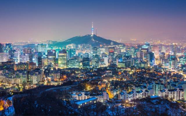 韩国首尔江南区夜景