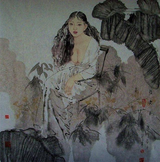 论中国画的写意精髓,国画大师经典写意人物画赏析,优雅如仙女