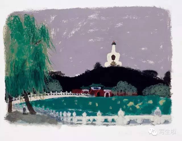 白塔寺石狮子(公)120x160cm--油画,丙烯-2010--王玉平 鼓楼东大街