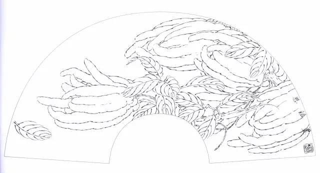 吉祥寓意花鸟白描