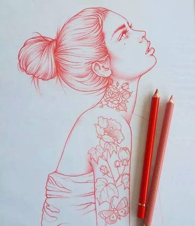 人物线描头像装饰画