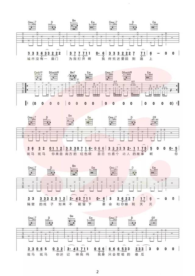 吉他斑马简谱数字_斑马卡通图片(2)