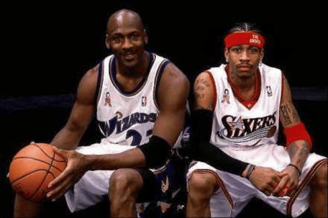 图中展示了艾弗森在nba职业生涯中对阵所有队伍的最高得分纪录,他在