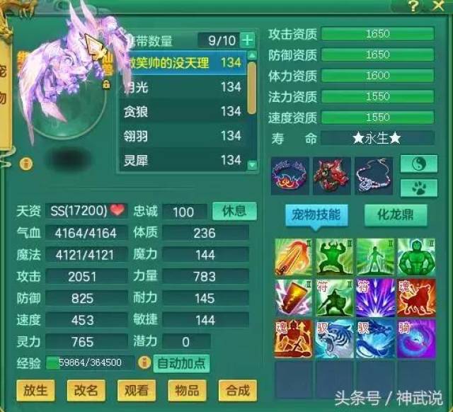 神武3先来一个仙尊天策上将仙尊129方寸