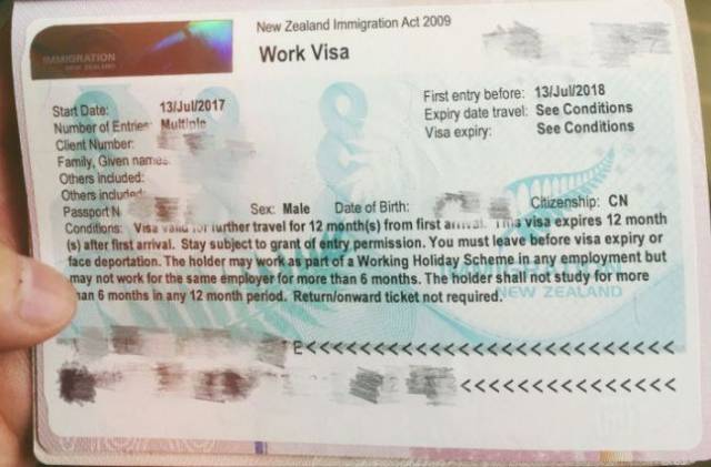 移民局公布:中国人申请这类新西兰签证时间推迟,名额有限