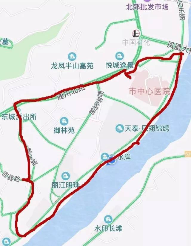 南边从健民路口起至凤凰大桥止以南的区域;健民路从通川北路口起至